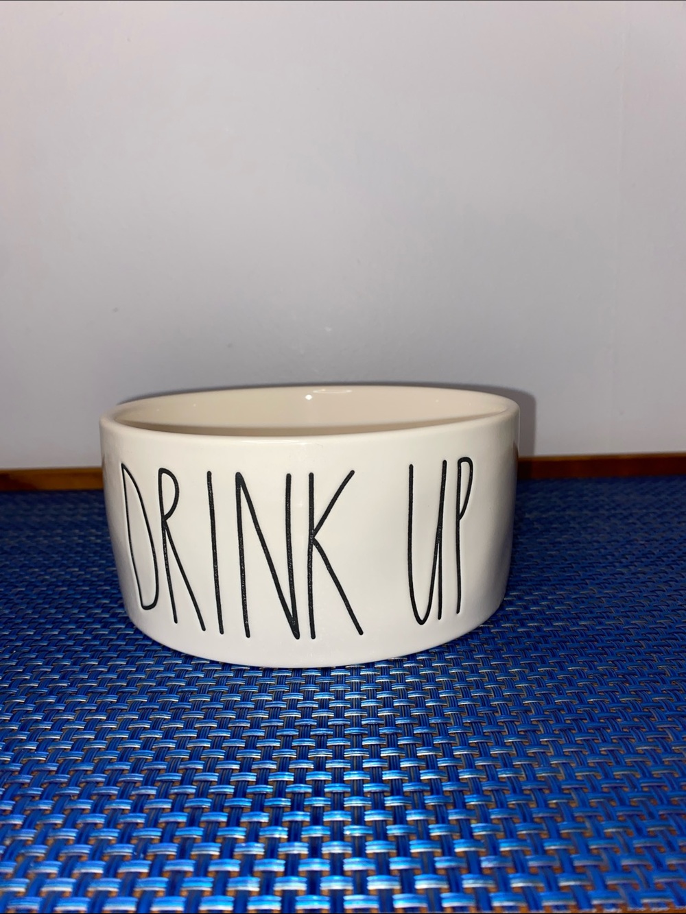 EUC Rae Dunn Artisan Collection "DRINK UP" Ceramic Pet Water Bowl 6"